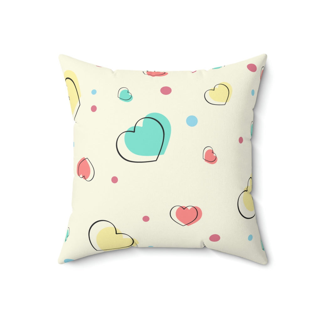 Love Me All Over Square Pillow Home Decor Pink Sweetheart