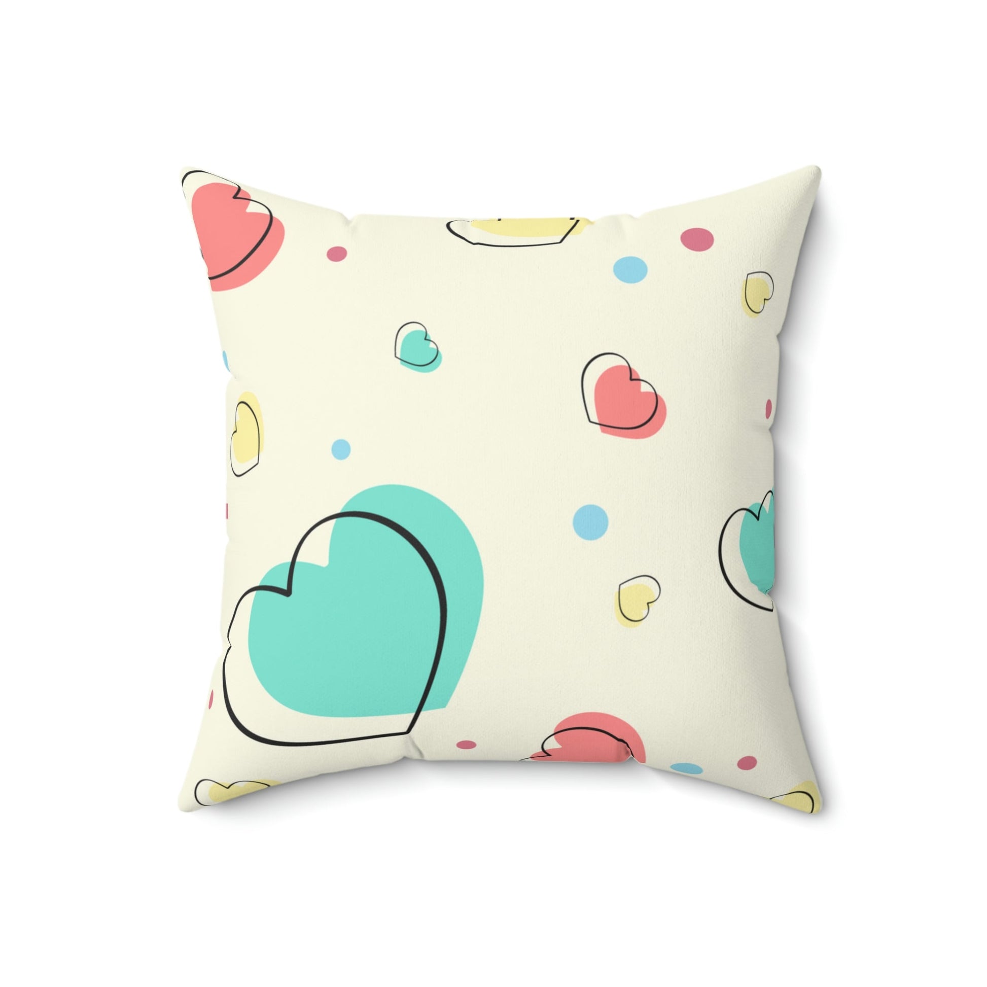 Love Me All Over Square Pillow Home Decor Pink Sweetheart