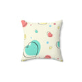 Love Me All Over Square Pillow - Pink Sweetheart