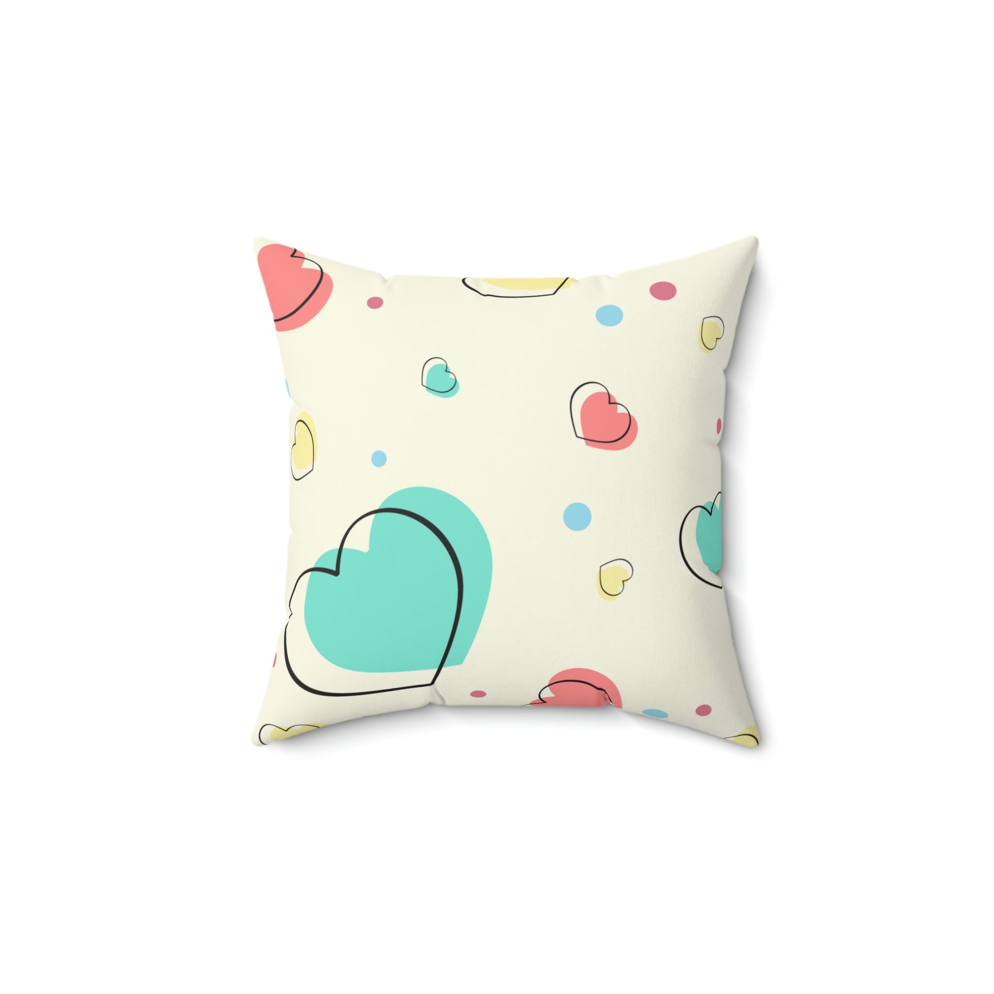 Love Me All Over Square Pillow Home Decor Pink Sweetheart