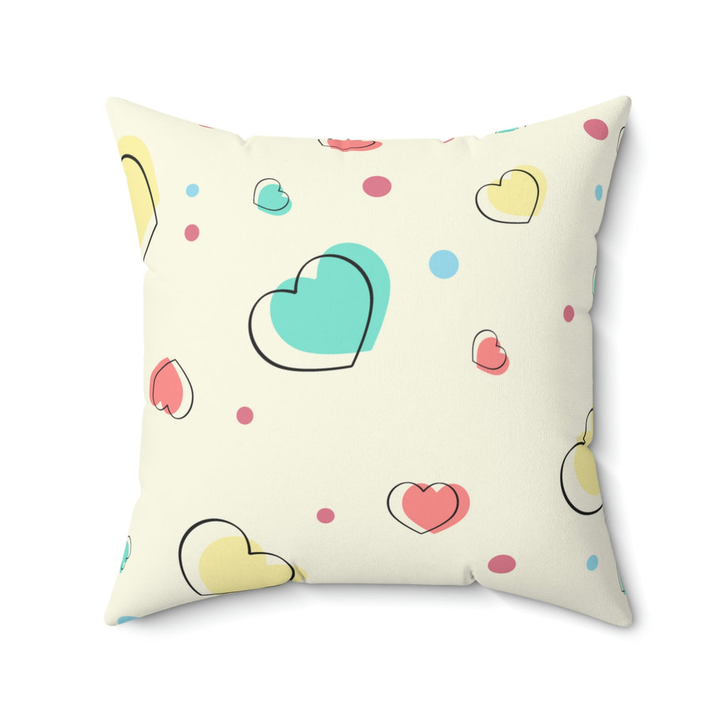 Love Me All Over Square Pillow Home Decor Pink Sweetheart