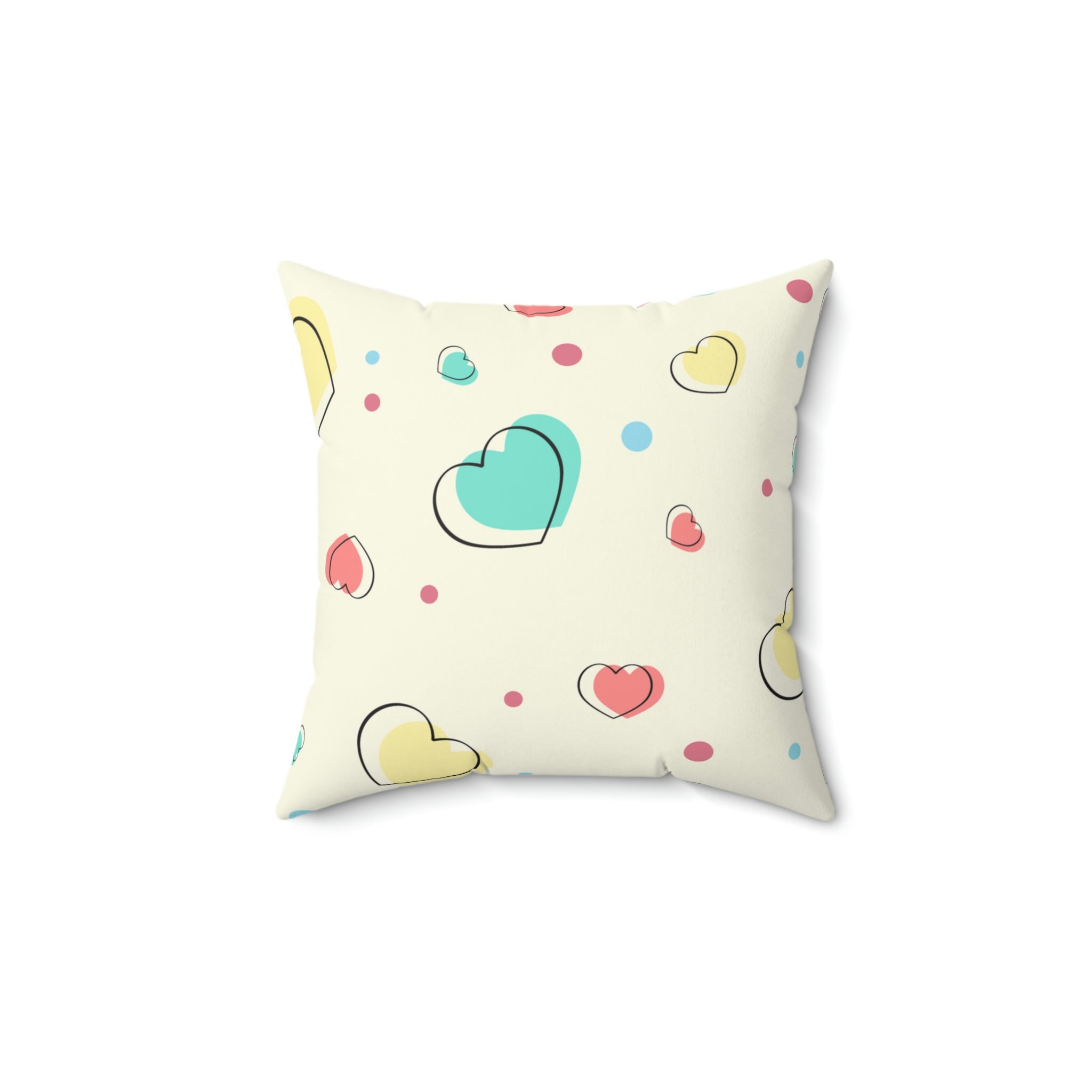 Love Me All Over Square Pillow Home Decor Pink Sweetheart