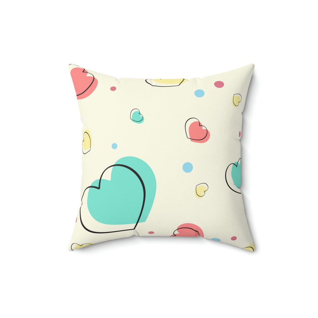 Love Me All Over Square Pillow Home Decor Pink Sweetheart
