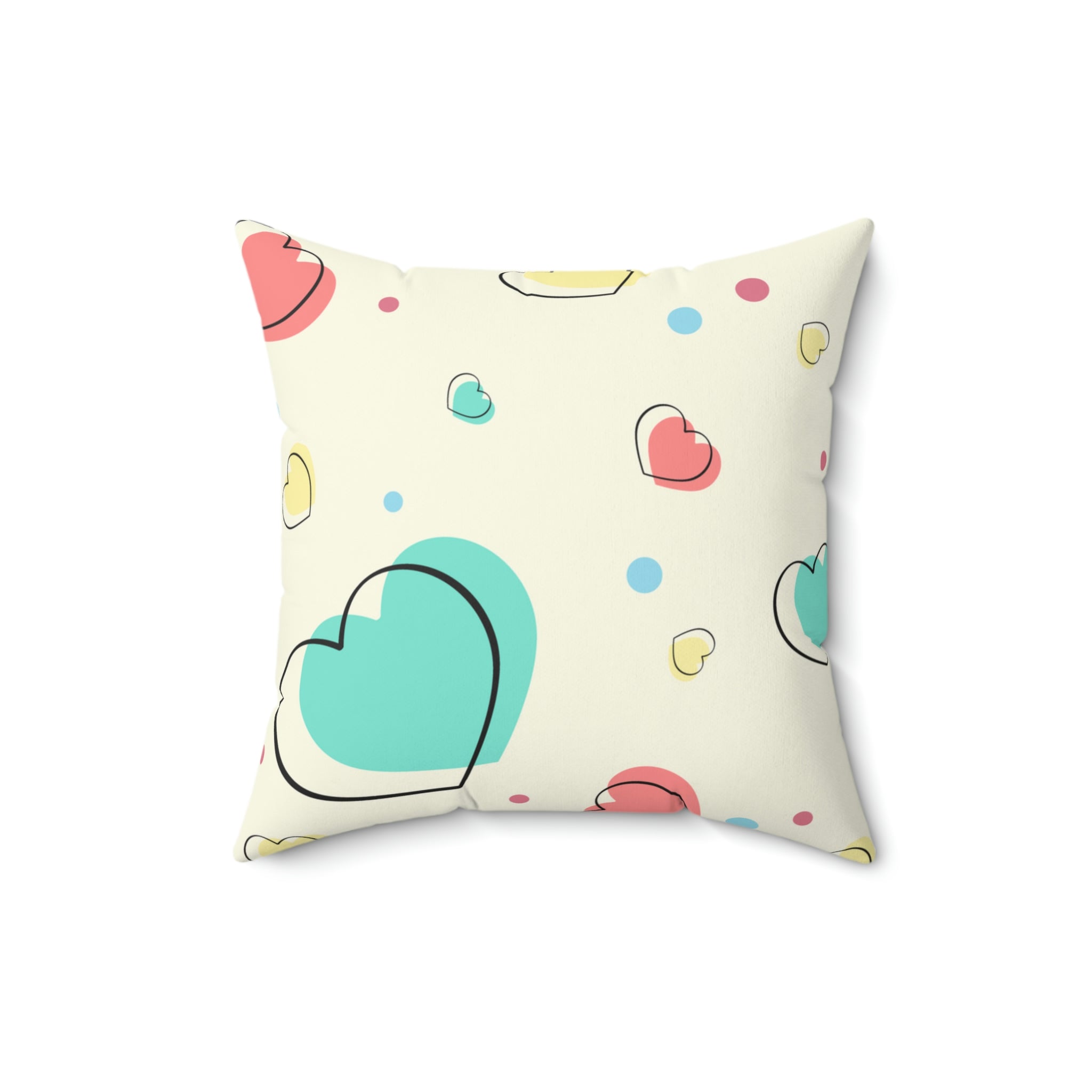Love Me All Over Square Pillow Home Decor Pink Sweetheart