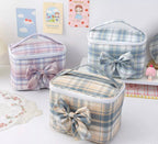 Madras Plaid Cosmetic Makeup Bag Cosmetic & Toiletry Bags Pink Sweetheart