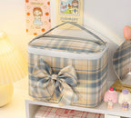 Madras Plaid Cosmetic Makeup Bag Cosmetic & Toiletry Bags Pink Sweetheart