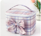 Madras Plaid Cosmetic Makeup Bag Cosmetic & Toiletry Bags Pink Sweetheart