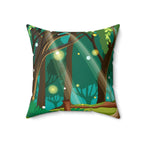 Magical Forest Square Pillow Home Decor Pink Sweetheart