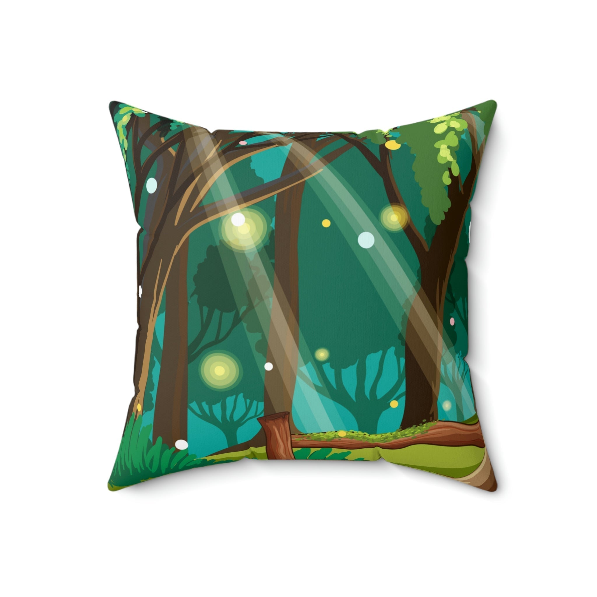 Magical Forest Square Pillow Home Decor Pink Sweetheart