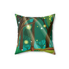 Magical Forest Square Pillow Home Decor Pink Sweetheart