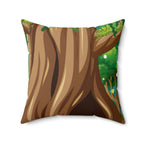 Magical Forest Square Pillow Home Decor Pink Sweetheart