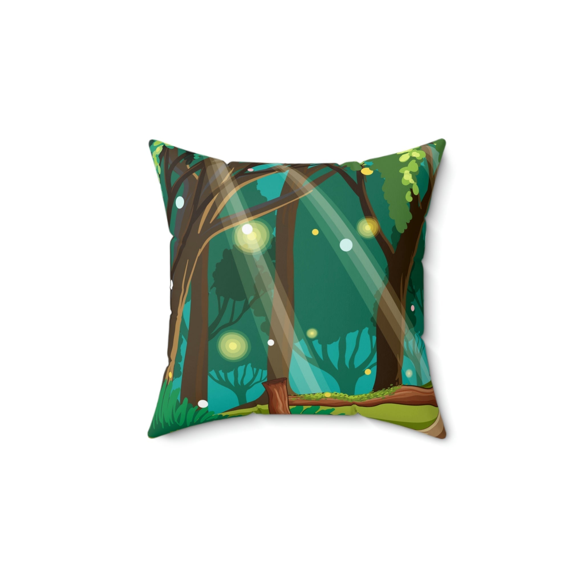 Magical Forest Square Pillow Home Decor Pink Sweetheart