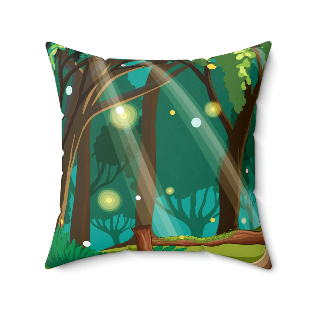 Magical Forest Square Pillow Home Decor Pink Sweetheart