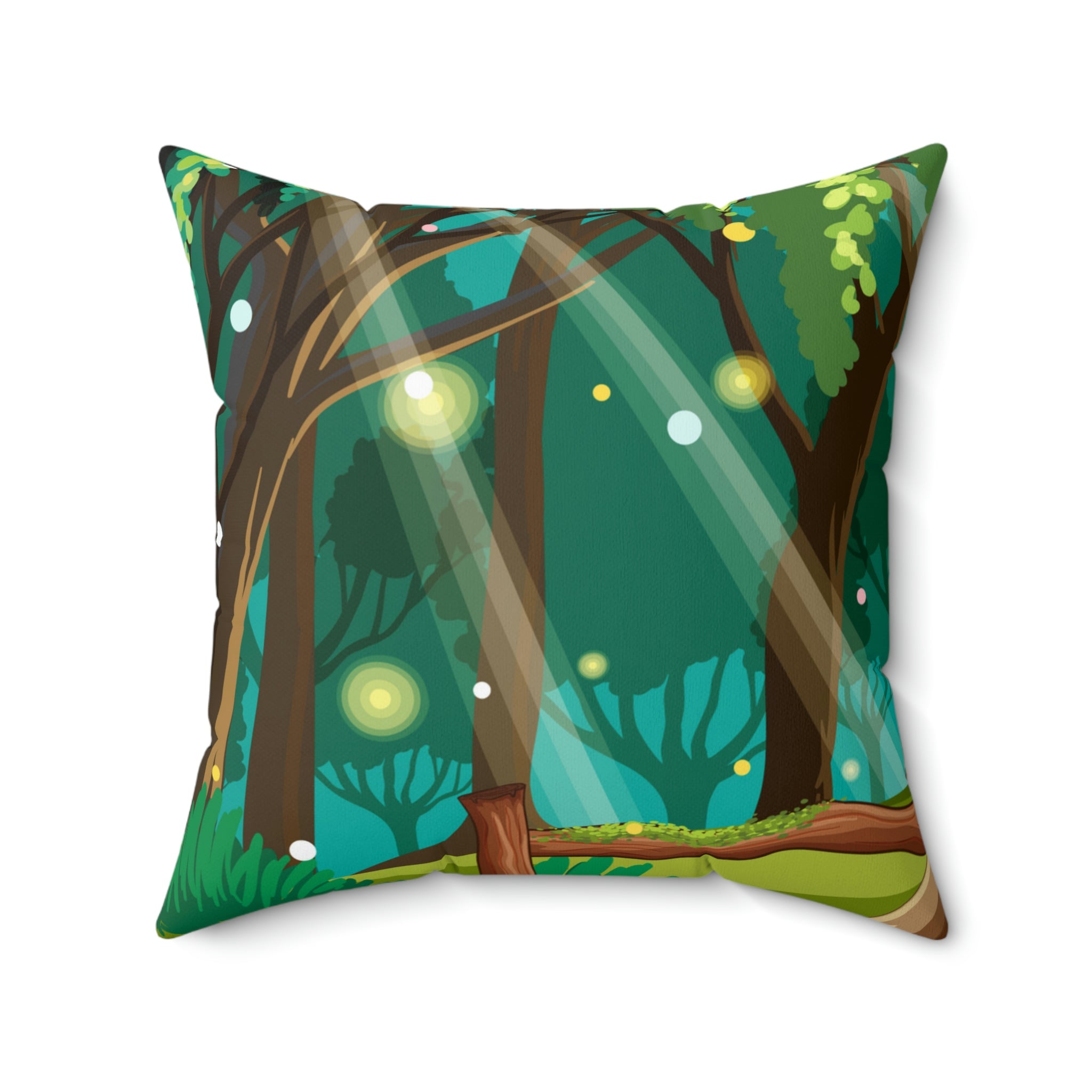 Magical Forest Square Pillow Home Decor Pink Sweetheart
