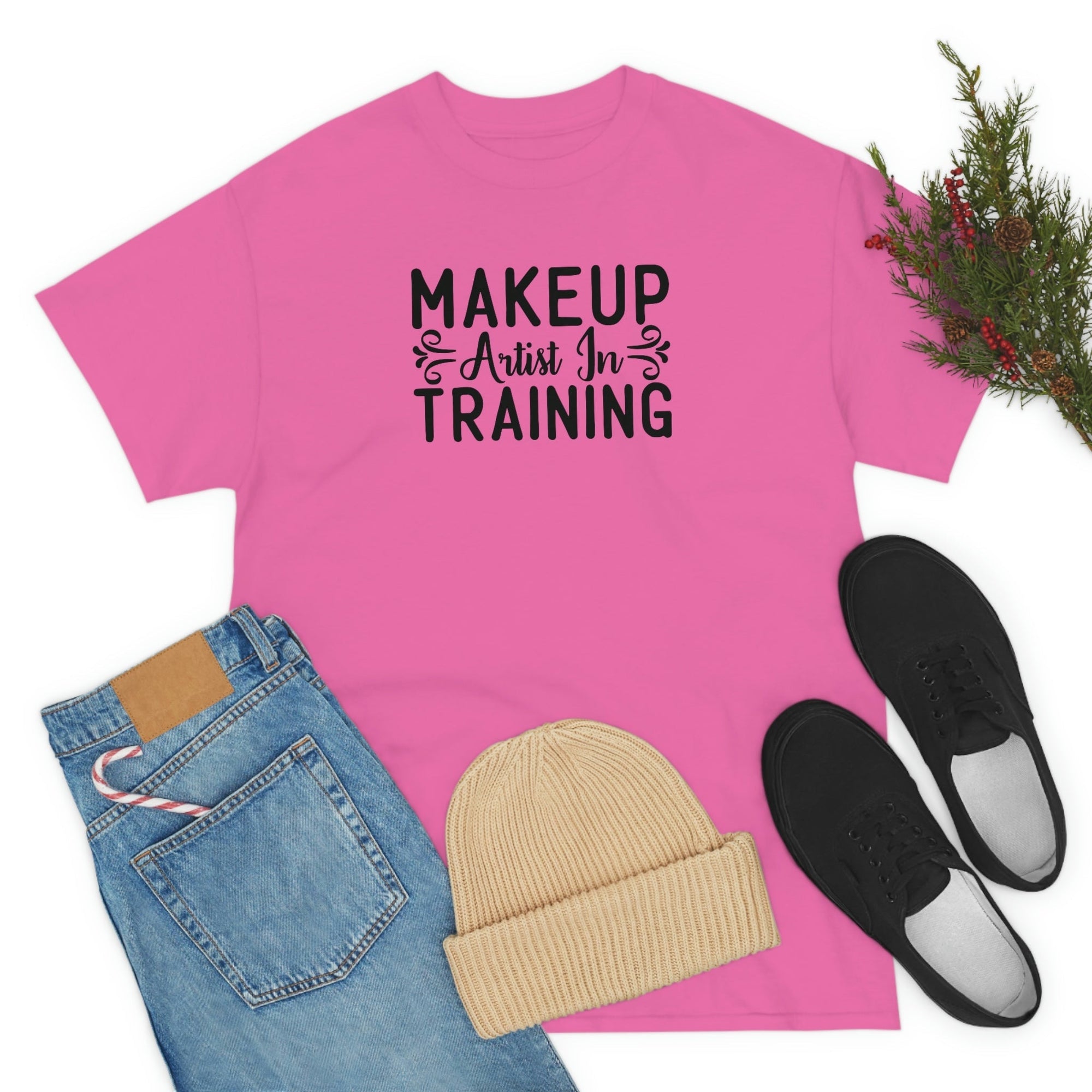 Makeup Artist in Training Cotton Tee T-Shirt Pink Sweetheart