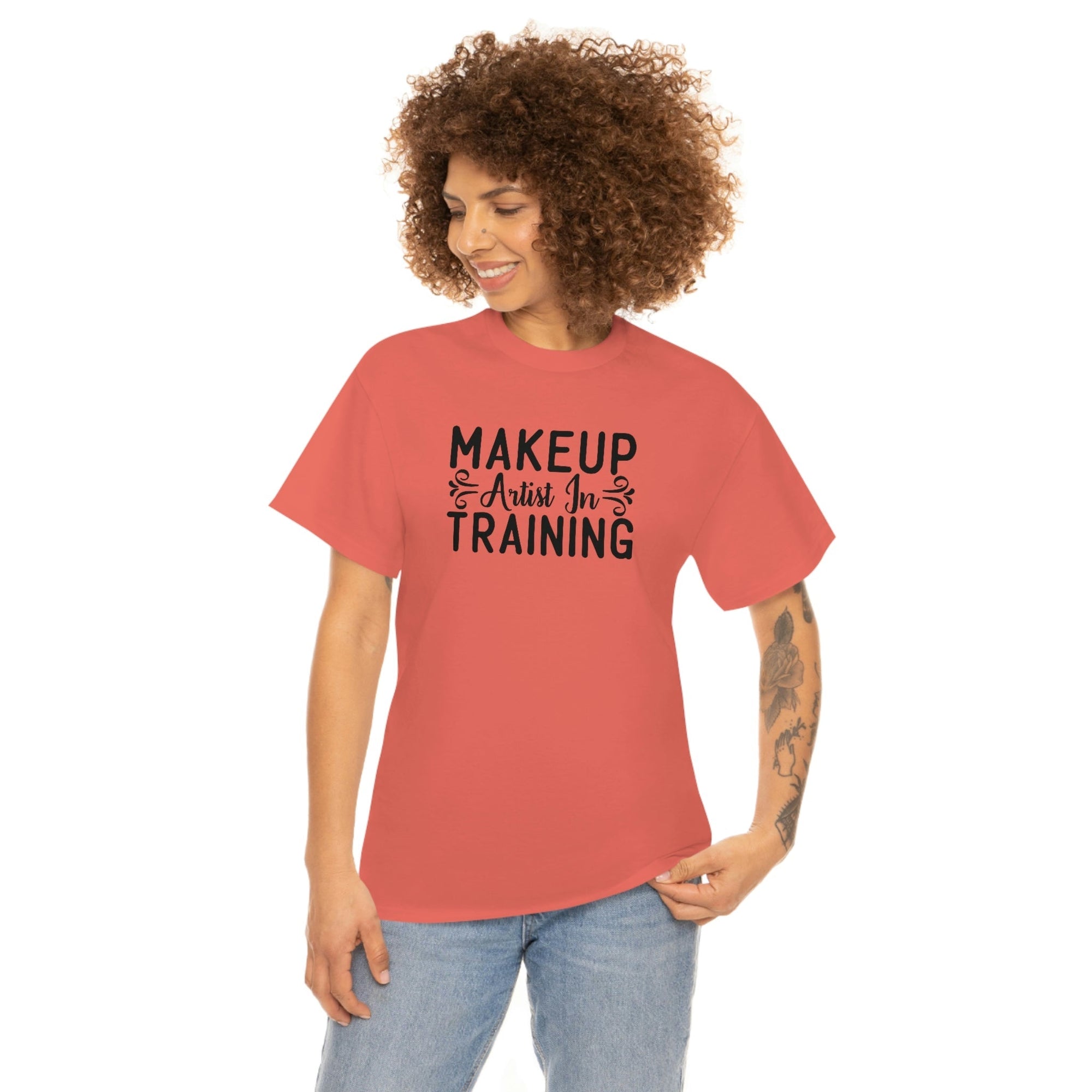 Makeup Artist in Training Cotton Tee T-Shirt Pink Sweetheart