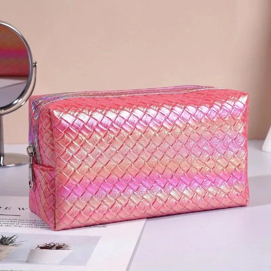 Metallic Pearl Cosmetic Makeup Bag Pouch Cosmetic & Toiletry Bags Pink Sweetheart