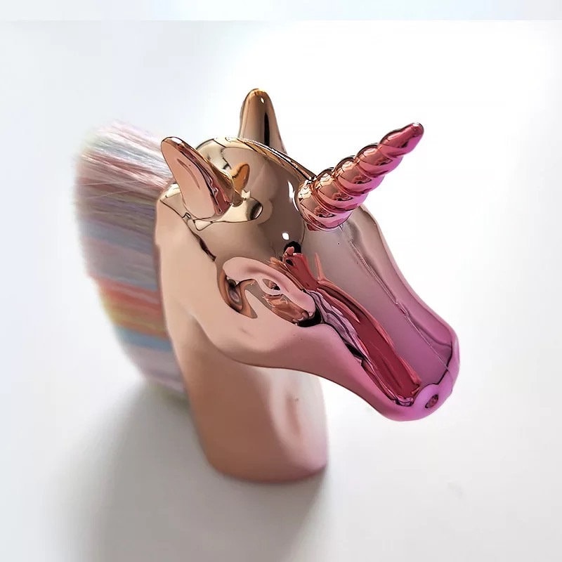 Metallic Rainbow Unicorn Makeup Dusting Brush Makeup Brushes Pink Sweetheart
