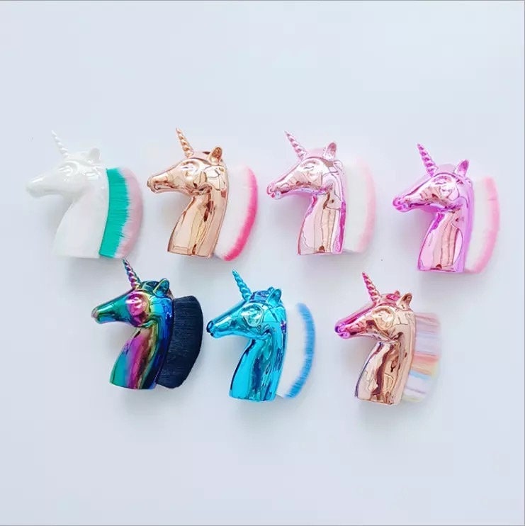 Metallic Rainbow Unicorn Makeup Dusting Brush Makeup Brushes Pink Sweetheart