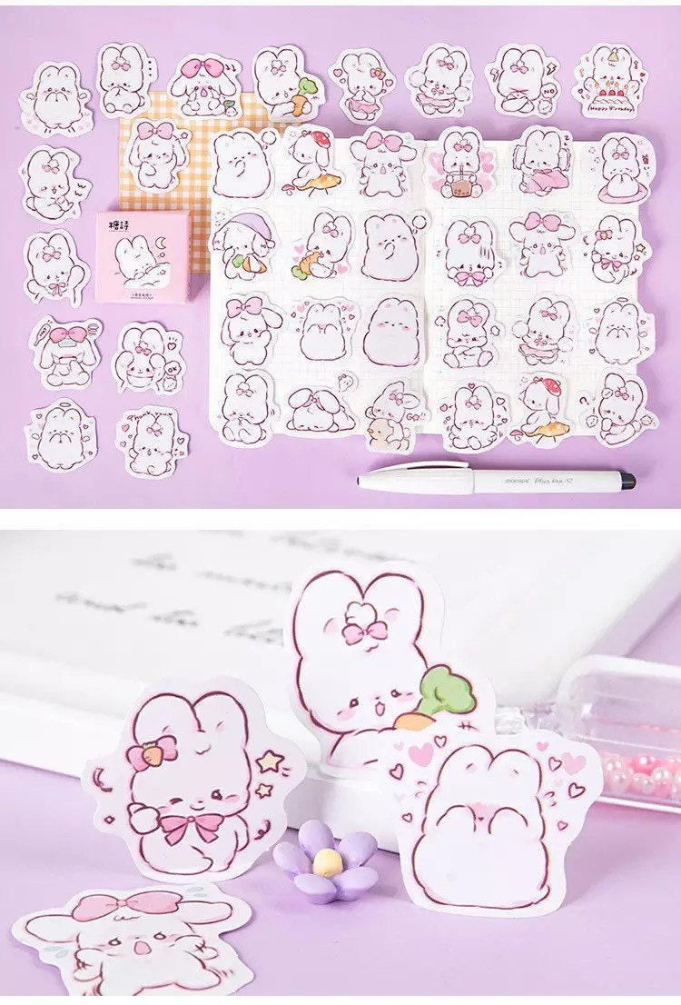 Mini Decorative Kawaii Stationery Sticker Set Decorative Stickers Pink Sweetheart