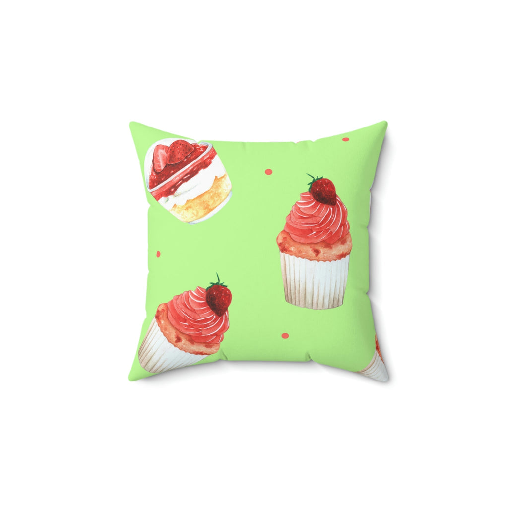Mini Starwberry Shortcakes Square Pillow Home Decor Pink Sweetheart