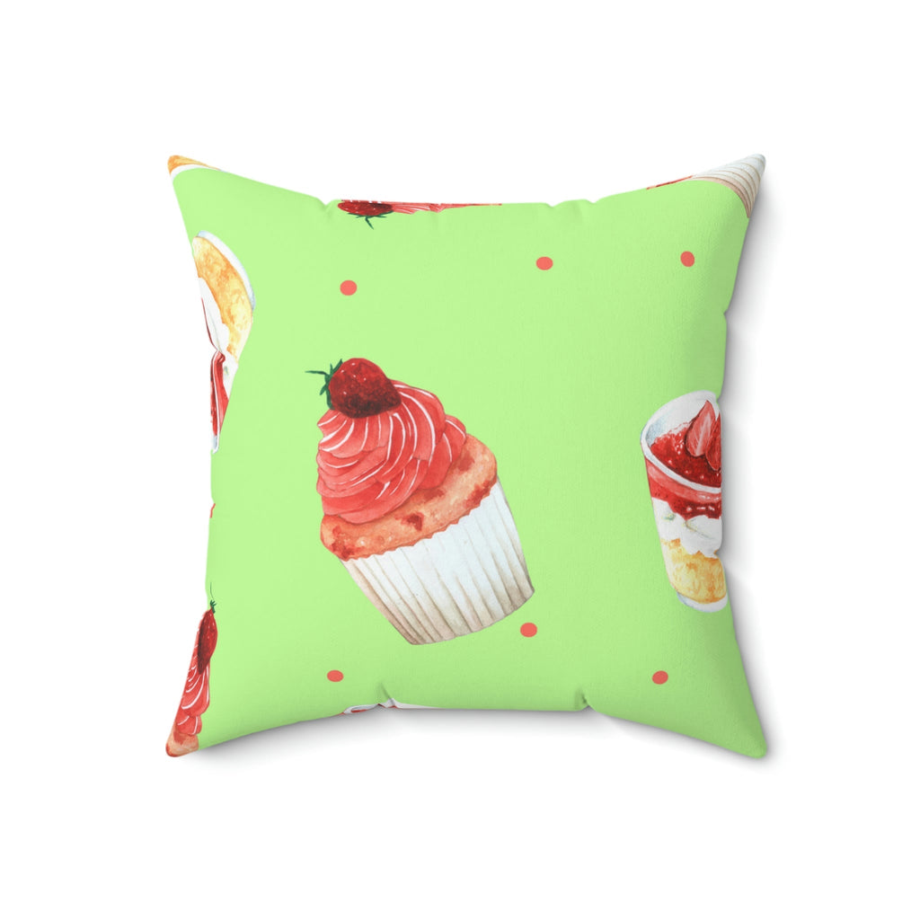 Mini Starwberry Shortcakes Square Pillow Home Decor Pink Sweetheart