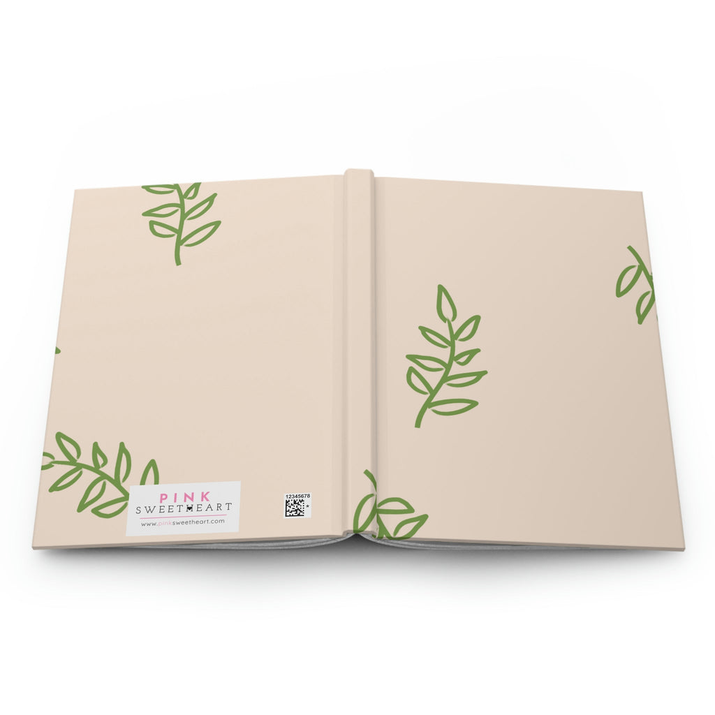 Minimalistic Leaf Hardcover Matte Journal Paper products Pink Sweetheart