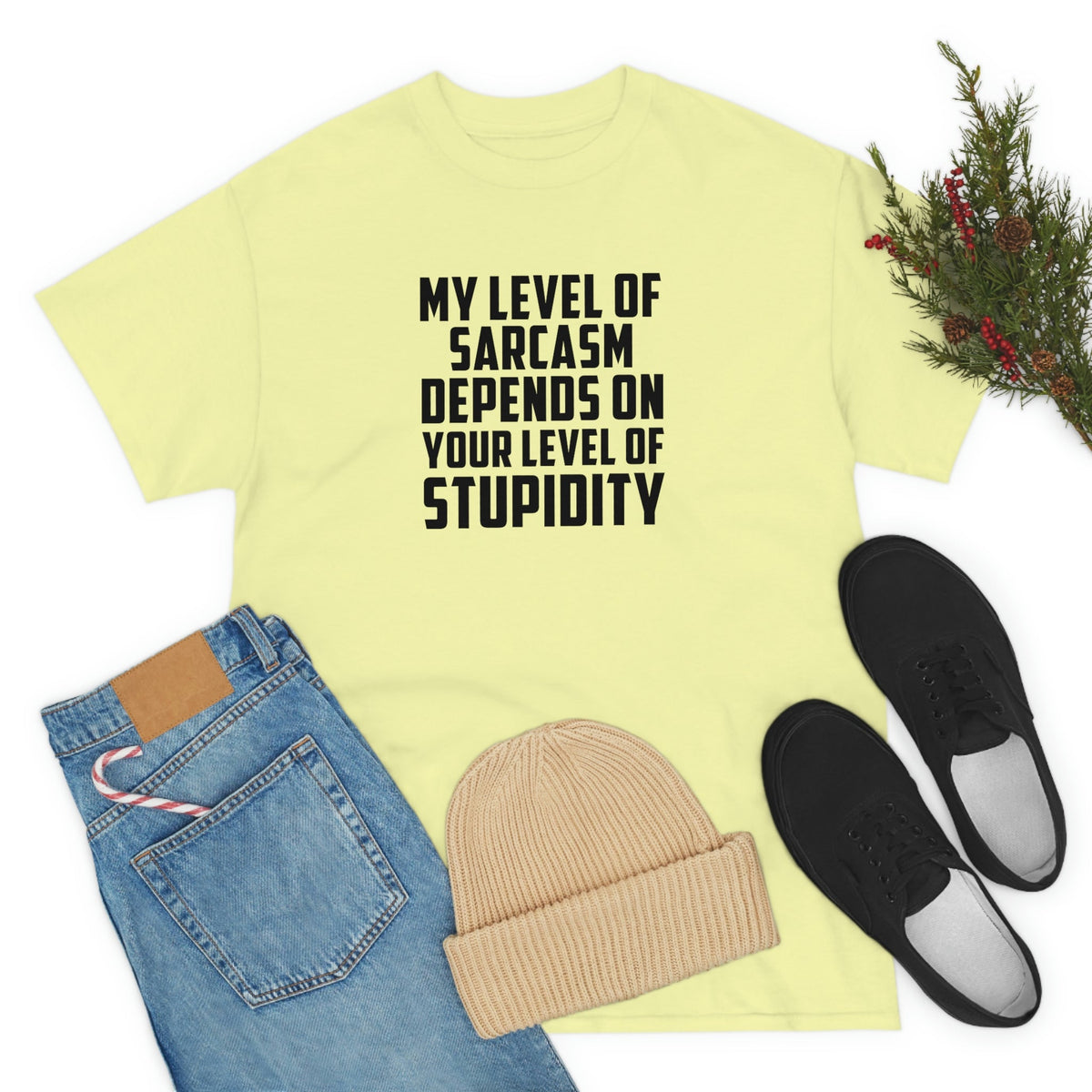 My Sarcasm Depends on Your Stupidity Cotton Tee T-Shirt Pink Sweetheart