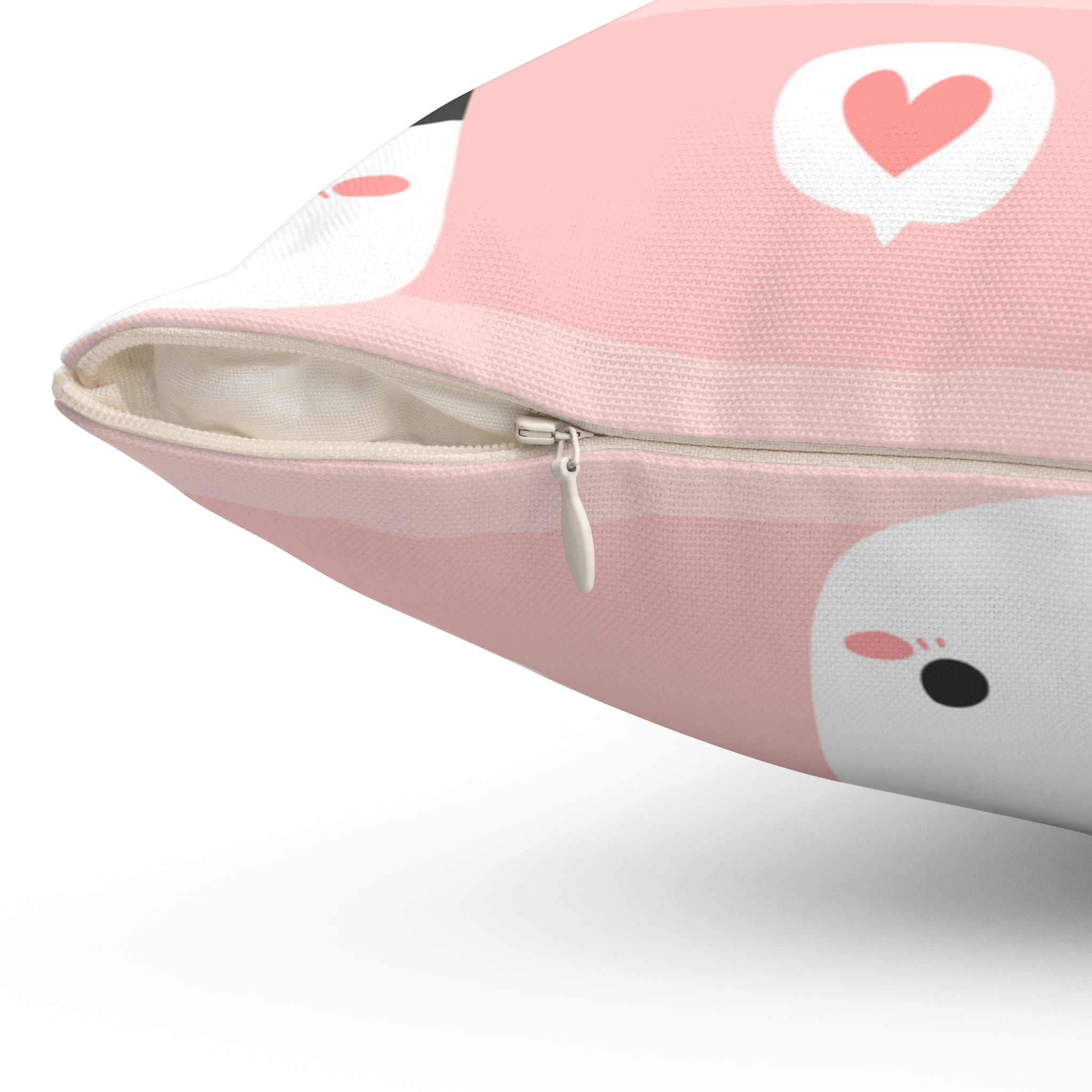 Nap Time Kitty Square Pillow Home Decor Pink Sweetheart