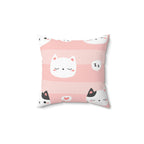 Nap Time Kitty Square Pillow Home Decor Pink Sweetheart