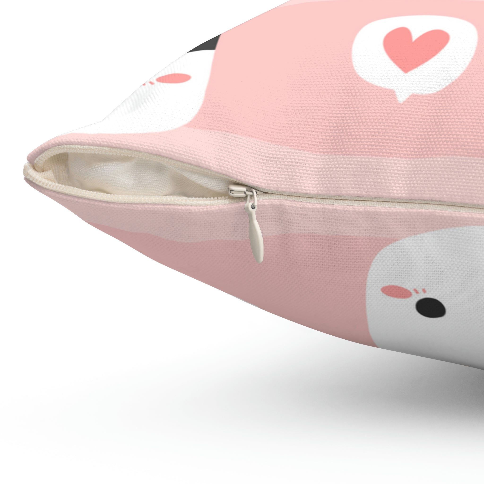 Nap Time Kitty Square Pillow Home Decor Pink Sweetheart