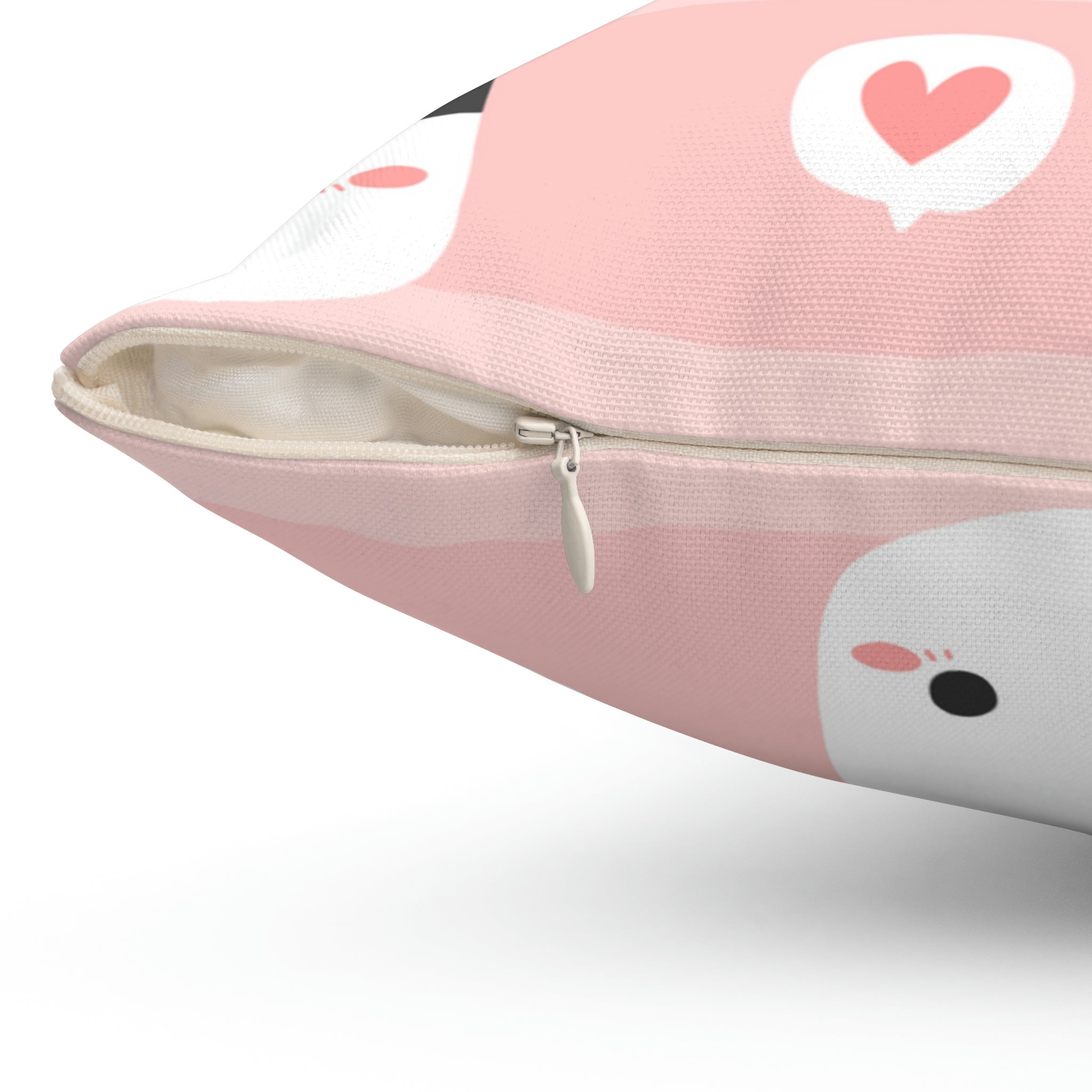 Nap Time Kitty Square Pillow Home Decor Pink Sweetheart