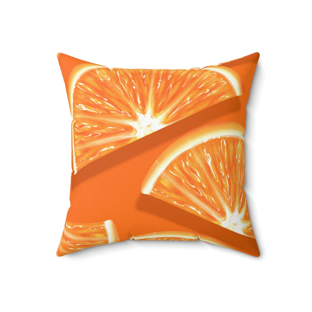 Orange Citrus Square Pillow Home Decor Pink Sweetheart