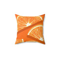 Orange Citrus Square Pillow - Pink Sweetheart