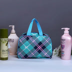 Paisley Gingham Plaid Cosmetic Makeup Bag Cosmetic & Toiletry Bags Pink Sweetheart