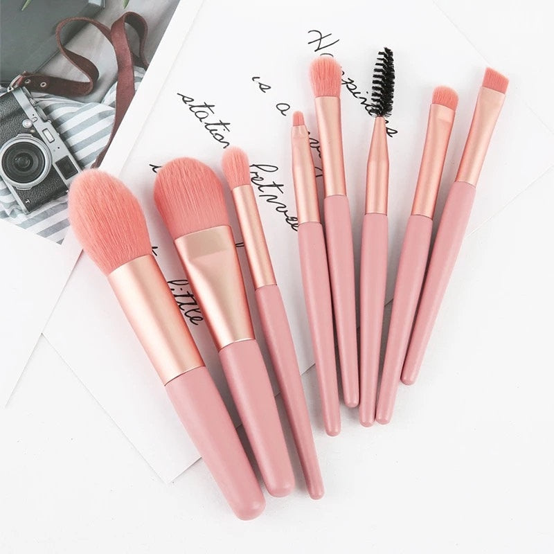 Pastel Chibi Mini Makeup Brushes Pink Sweetheart