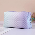 Pastel Gradient Chevron Cosmetic Makeup Bag Cosmetic & Toiletry Bags Pink Sweetheart