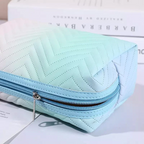 Pastel Gradient Chevron Cosmetic Makeup Bag Cosmetic & Toiletry Bags Pink Sweetheart