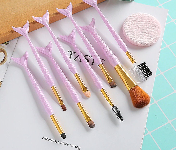 Pastel Mermaid Makeup Brush Set Makeup Brushes Pink Sweetheart