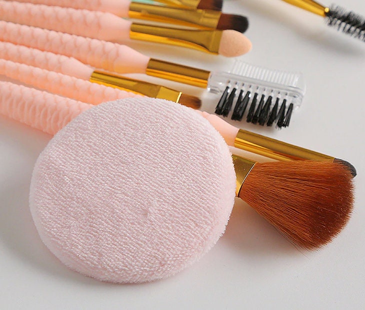 Pastel Mermaid Makeup Brush Set Makeup Brushes Pink Sweetheart