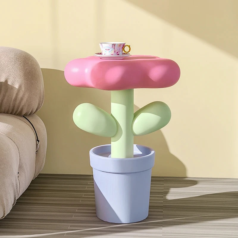 Pastel Pink Flower in Planter Pot Side Table Home Decor Pink Sweetheart