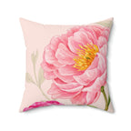 Pink Blooming Peony Square Pillow Home Decor Pink Sweetheart