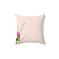 Pink Blooming Peony Square Pillow - Pink Sweetheart