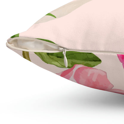 Pink Blooming Peony Square Pillow Home Decor Pink Sweetheart