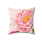 Pink Blooming Peony Square Pillow Home Decor Pink Sweetheart