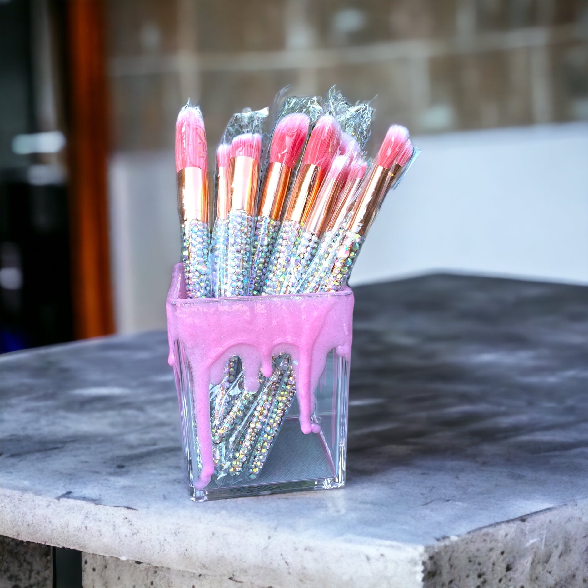Pink Frosting Drip Makeup Brush Holder Makeup Tools Pink Sweetheart