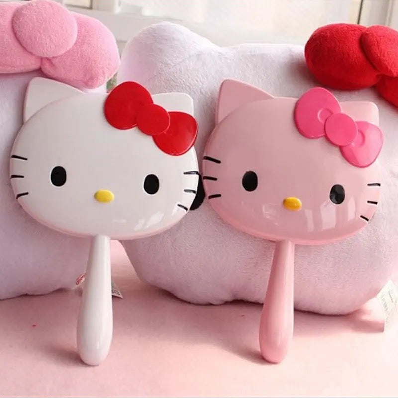 Pink Handheld Hello Kitty Mirror Face Mirrors Pink Sweetheart