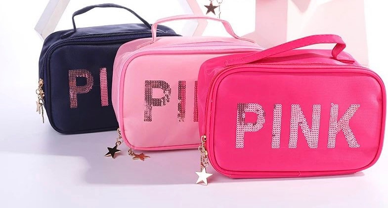 Pink Sequin Cosmetic Makeup Bag Cosmetic & Toiletry Bags Pink Sweetheart