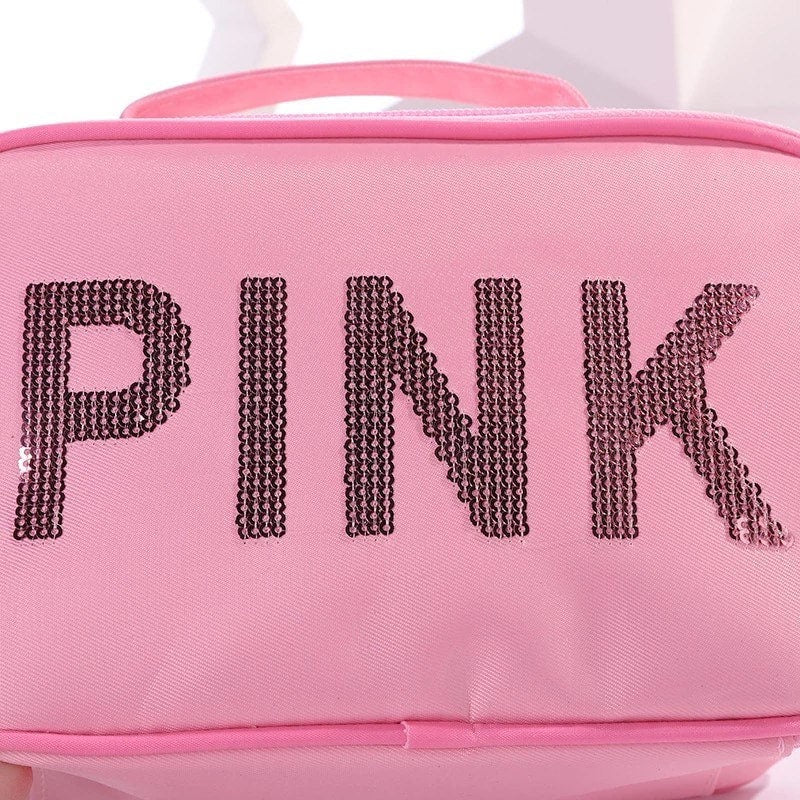 Pink Sequin Cosmetic Makeup Bag Cosmetic & Toiletry Bags Pink Sweetheart