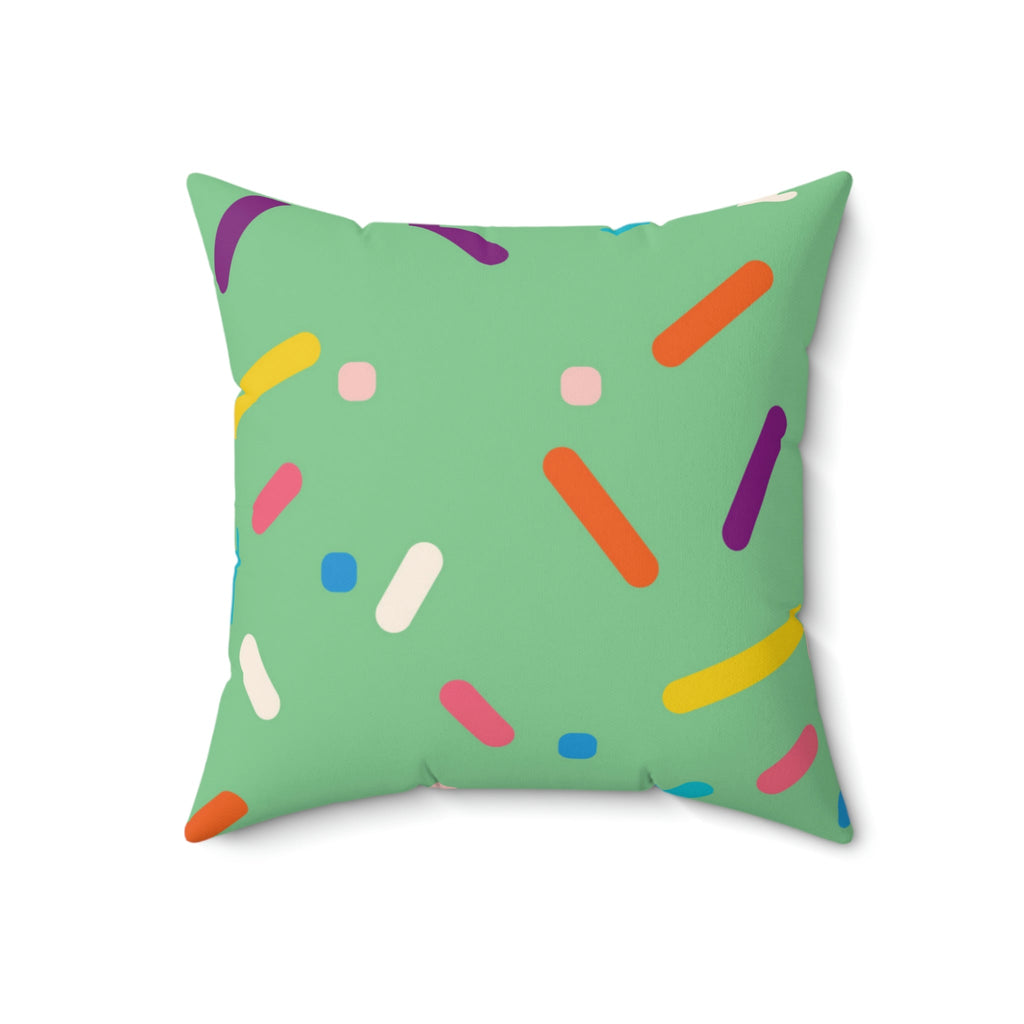 Pistachio Birthday Cake Square Pillow Home Decor Pink Sweetheart